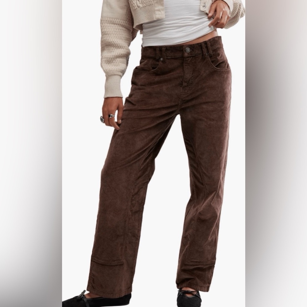 We The Free Risk Taker Corduroy Straight Leg Pant Women size 28 NEW